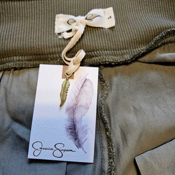 Jessica Simpson Pull-On Soft Utility Joggers Kalamata Military Green Size Large - Picture 4 of 6